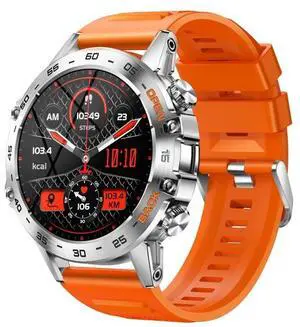 K52 1.39 inch IPS Square Screen Smart Watch Supports Bluetooth Calls (Silver Orange)
