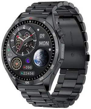 GTS4/LT09 1.5 inch IP67 Fitness Wellness Smart Watch Support Bluetooth Call / Sleep / Blood Oxygen / Heart Rate Health Monitor Steel Strap (Balck)