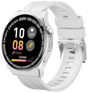 GT3Pro 1.28-Inch Health Monitoring Bluetooth Call Smart Watch With NFC Silver Silicone