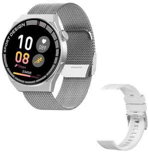 GT3Pro 1.28-Inch Health Monitoring Bluetooth Call Smart Watch With NFC Silver Steel