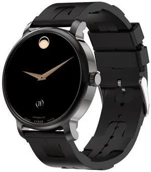 LEMFO LF35 1.43 inch AMOLED Round Screen Silicone Strap Smart Watch Supports Blood Oxygen Detection (Black)