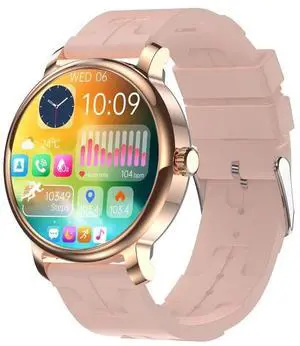 LEMFO LF35 1.43 inch AMOLED Round Screen Silicone Strap Smart Watch Supports Blood Oxygen Detection (Gold)