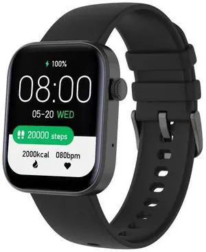 P43 1.8 inch TFT Screen Bluetooth Smart Watch, Support Heart Rate Monitoring & 100+ Sports Modes (Black)