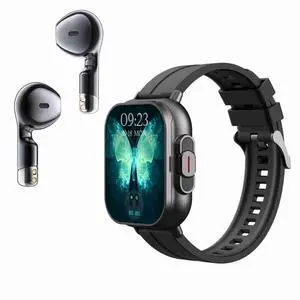 D8 2.01 inch 2 in 1 Bluetooth Earphone Silicone Band Smart Watch, Support Health Monitoring / NFC Silicone Band (Black) (Black) D8 2.01 inch 2 in 1 Bluetooth Earphone Silicone Band Smart Watch, Support Health Monitoring / NFC Silicone Band (Black) (Black)
