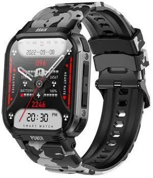 LEMFO LT08 1.85 inch TFT Screen Smart Watch Supports Bluetooth Calls (Gun Black)