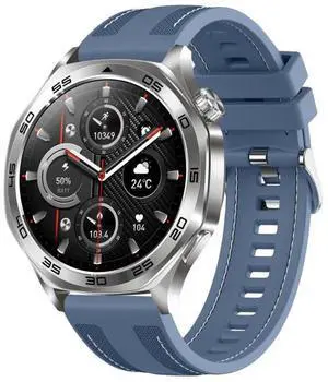 AK83 BT Call Smart Watch, Support Blood Pressure / Heart Rate / Sports Health Monitoring Fitness Tracker (Steel Blue Braid Silicone) Black
