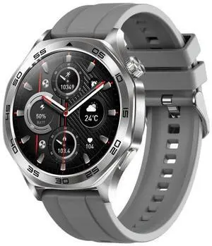 AK83 BT Call Smart Watch, Support Blood Pressure / Heart Rate / Sports Health Monitoring Fitness Tracker (Steel Grey Silicone)