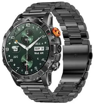 BH11 4G LTE Android 8.1 Smart Watch, 2GB+16GB, Unisoc 8541 Quad Core, Support Heart Rate / Blood Oxygen (Black Steel)