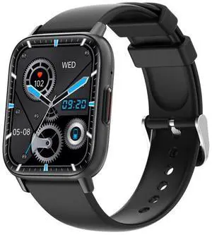 DM05 1.83 inch BT5.2 Smart Sport Watch, Support Sleep / Heart Rate / Blood Oxygen / Temperature / Heart Sugar/ Blood Pressure Health Monitor (Black)