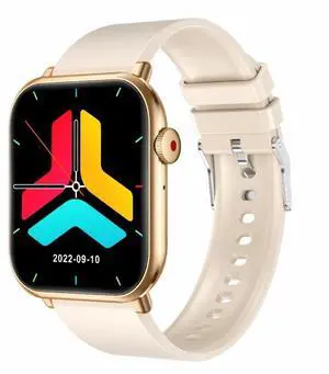 QX9 1.96 inch BT5.2 Smart Sport Watch, Support Bluetooth Call / Sleep / Blood Oxygen / Heart Rate / Blood Pressure Health Monitor (Beige)