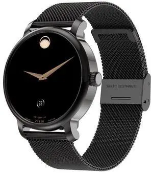LEMFO LF35 1.43 inch AMOLED Round Screen Steel Strap Smart Watch Supports Blood Oxygen Detection (Black)