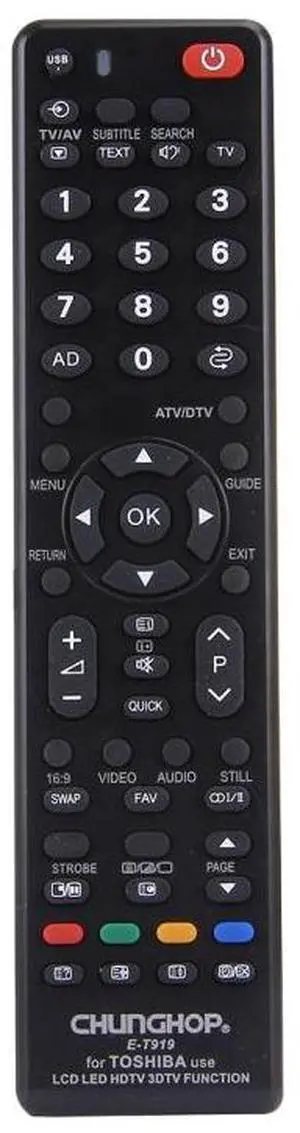 CHUNGHOP E-T919 Universal Remote Controller for TOSHIBA LED TV / LCD TV / HDTV / 3DTV