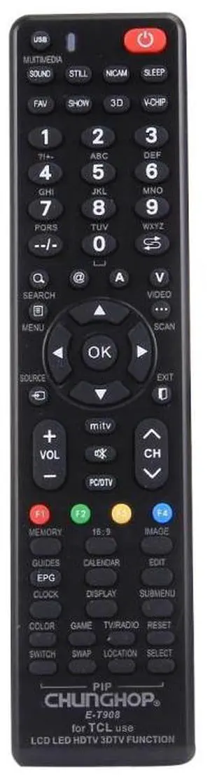 CHUNGHOP E-T908 Universal Remote Controller for TCL LED TV / LCD TV / HDTV / 3DTV