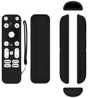 For ONN Android TV 4K UHD Streaming Device Y55 Anti-Fall Silicone Remote Control Cover (Black)