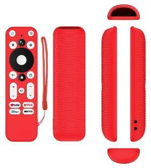 For ONN Android TV 4K UHD Streaming Device Y55 Anti-Fall Silicone Remote Control Cover (Red)