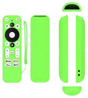For ONN Android TV 4K UHD Streaming Device Y55 Anti-Fall Silicone Remote Control Cover (Luminous Green)
