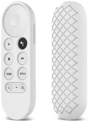 2 PCS Silicone Protective Shell for Google Chromecast 2020 Remote Control (White) (White)