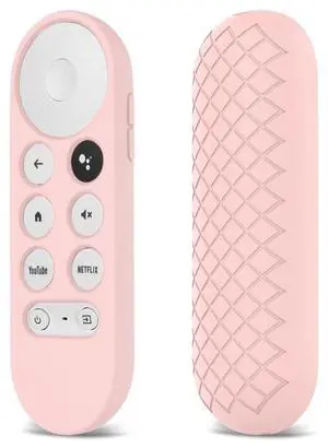 2 PCS Silicone Protective Shell for Google Chromecast 2020 Remote Control (Pink) (Pink)