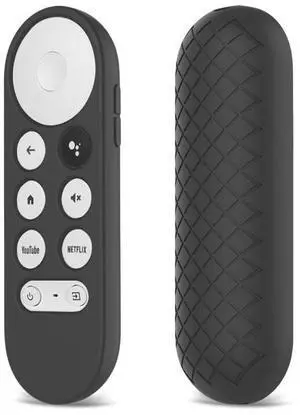 2 PCS Silicone Protective Shell for Google Chromecast 2020 Remote Control (Black) (Black)