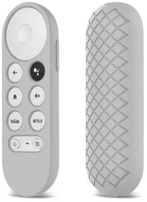 2 PCS Silicone Protective Shell for Google Chromecast 2020 Remote Control (Silver Gray) (Silver Gray)