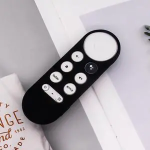 For Google Chromecast 2020 Y16 Remote Control Anti-fall Silicone Protective Case Y16 (Black) (Black)