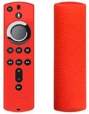 Non-slip Texture Washable Silicone Remote Control Cover for Amazon Fire TV Remote Controller (Red)