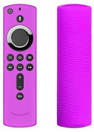 Non-slip Texture Washable Silicone Remote Control Cover for Amazon Fire TV Remote Controller (Purple)