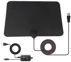 AN-1003 5dBi/25dBi Indoor HDTV Antenna, VHF170-230/UHF470-862MHz(Black)