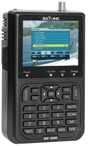SATLINK WS6906 3.5 inch LCD Colour Screen Portable Digital Satellite Finder Meter (EU Plug)