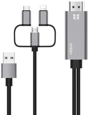 Onten OTN-7537A 3 in 1 1080P Mobile HD Screen Player Adapter Cable (Grey)