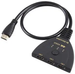 3 x 1 4K 60Hz HDMI Bi-Direction Switcher with Pigtail HDMI Cable 3 x 1 4K 60Hz HDMI Bi-Direction Switcher with Pigtail HDMI Cable