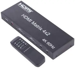 HDMI 4x2 Matrix Switcher / Splitter with Remote Controller, Support ARC / MHL / 4Kx2K / 3D, 4 Ports HDMI Input, 2 Ports HDMI Output