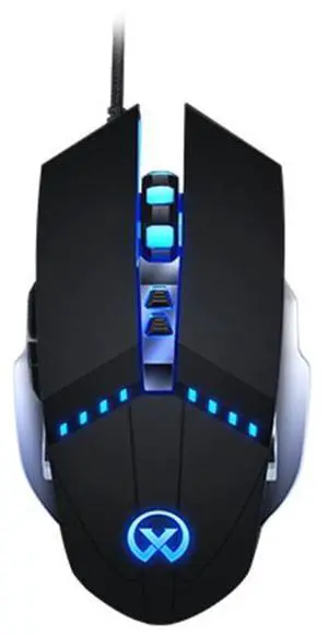 GM20 3200DPI 4-modes Adjustable 7-keys RGB Light Wired Gaming Mouse (Black)