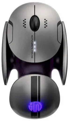Inphic X2 Bluetooth Wireless Mouse Tri-Mode Silent Rechargeable Office Gaming Laptop Mouse (Liquid Metal Gray)