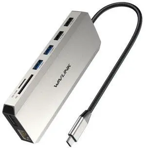 Wavlink UMD302 Type-C to Multiport Dual 4K HDMI HUB Triple Monitor 12-in-1 Laptop Docking Station UMD302