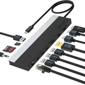 Wavlink UMD08 DisplayPort 12 in 1 Type-C Triple Display Docking Station UMD08