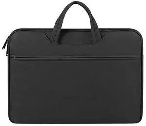 ST01 Large-Capacity Waterproof Shock-Absorbing Laptop Handbag, Size: 14.1-15.4 inches 14.1-15.4 inches (Mysterious Black)