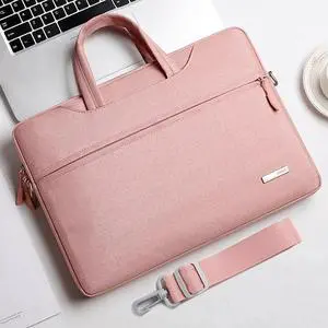 Handbag Laptop Bag Inner Bag with Shoulder Strap, Size:15.6 inch 15.6 inch (Pink)