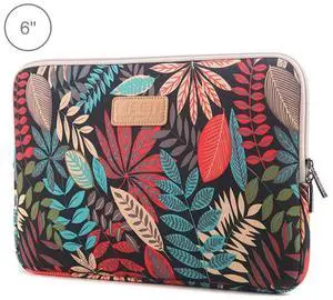 Lisen 6.0 inch Sleeve Case Colorful Leaves Zipper Briefcase Carrying Bag for Amazon Kindle (Black)