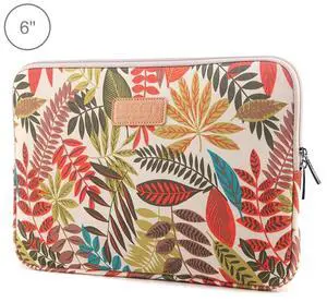 Lisen 6.0 inch Sleeve Case Colorful Leaves Zipper Briefcase Carrying Bag for Amazon Kindle (White)