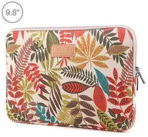 Lisen 9.8 inch Sleeve Case Colorful Leaves Zipper Briefcase Carrying Bag (White)