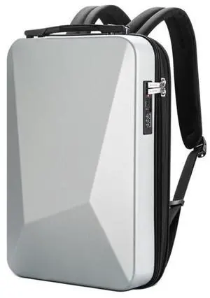 Bopai 61-93318A Hard Shell Waterproof Expandable Backpack with USB Charging Hole, Spec: Password (Silver) Password (Silver)