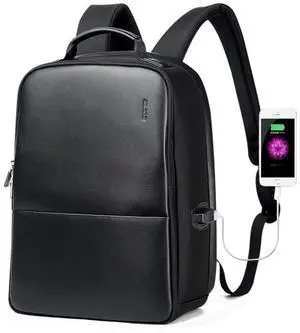 Bopai 751-006431 Business Waterproof Anti-theft Large Capacity Double Shoulder Bag,with USB Charging Port, Size: 27x16.5x40cm (Black)
