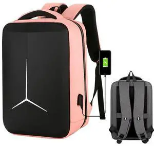 Multifunctional Waterproof Business Sports Laptop Backpack with USB Port 17 inch (Pink)