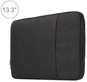 13.3 inch Universal Fashion Soft Laptop Denim Bags Portable Zipper Notebook Laptop Case Pouch for MacBook Air / Pro, and other Laptops, Size: 35.5x26.5x2cm (Black)