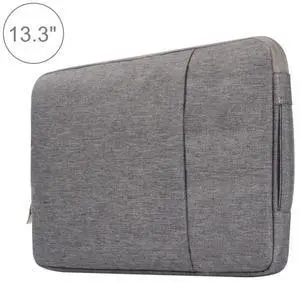 13.3 inch Universal Fashion Soft Laptop Denim Bags Portable Zipper Notebook Laptop Case Pouch for MacBook Air / Pro, and other Laptops, Size: 35.5x26.5x2cm (Grey)