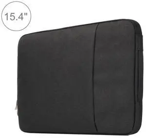 15.4 inch Universal Fashion Soft Laptop Denim Bags Portable Zipper Notebook Laptop Case Pouch for MacBook Air / Pro, and other Laptops, Size: 39.2x28.5x2cm (Black)