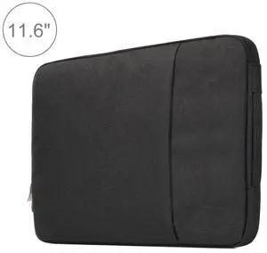 11.6 inch Universal Fashion Soft Laptop Denim Bags Portable Zipper Notebook Laptop Case Pouch for MacBook Air, and other Laptops, Size: 32.2x21.8x2cm (Black)