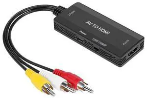 AV to HDMI Converter 3 CVBS RCA Adapter, Supports PAL NTSC 1080P AV to HDMI AV to HDMI Converter 3 CVBS RCA Adapter, Supports PAL NTSC 1080P AV to HDMI