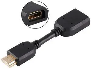 10cm HDMI 19 Pin Male to HDMI 19 Pin Female (AM-AF) Connector Adapter Cable(Black)
